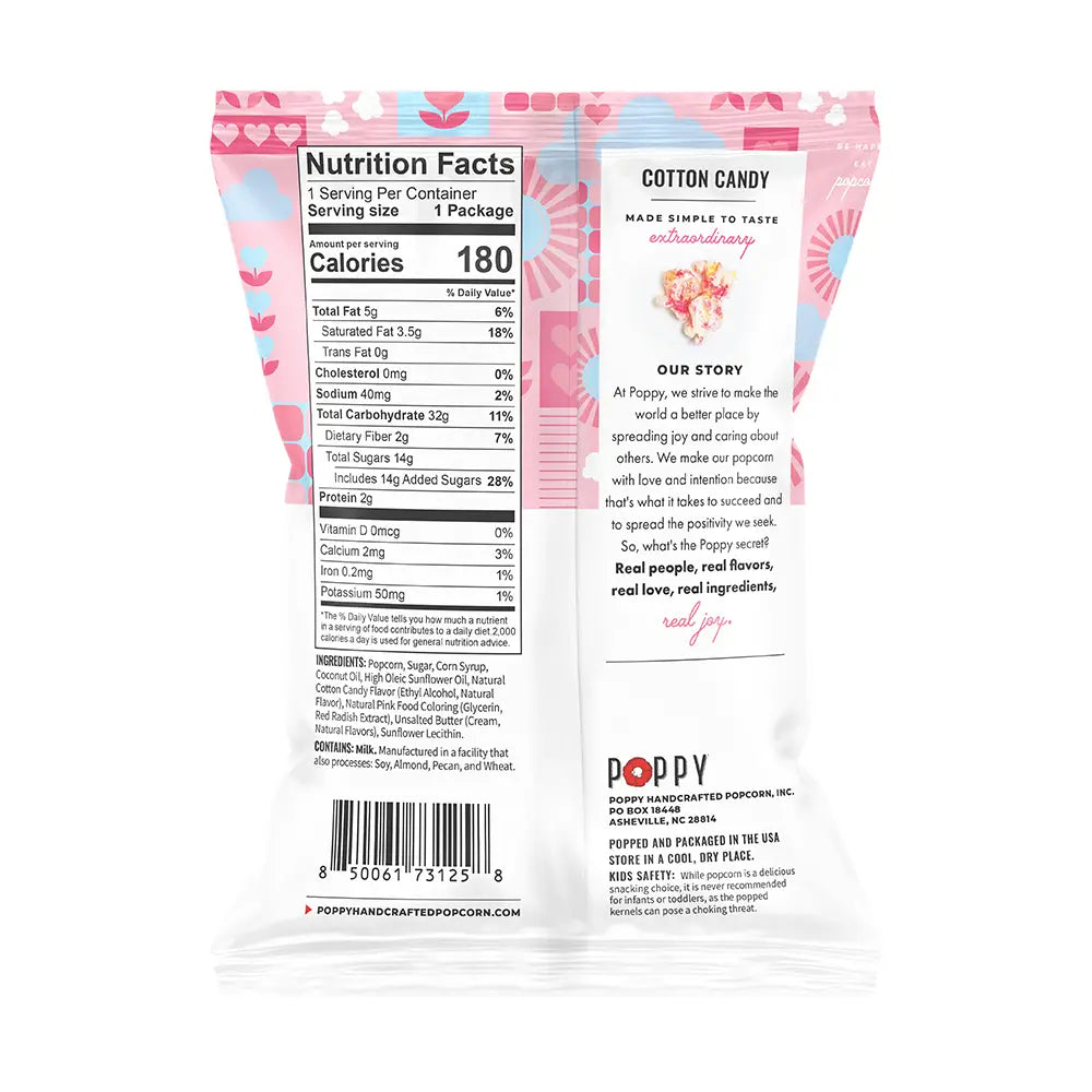 Poppy Snack Size Cotton Candy Popcorn
