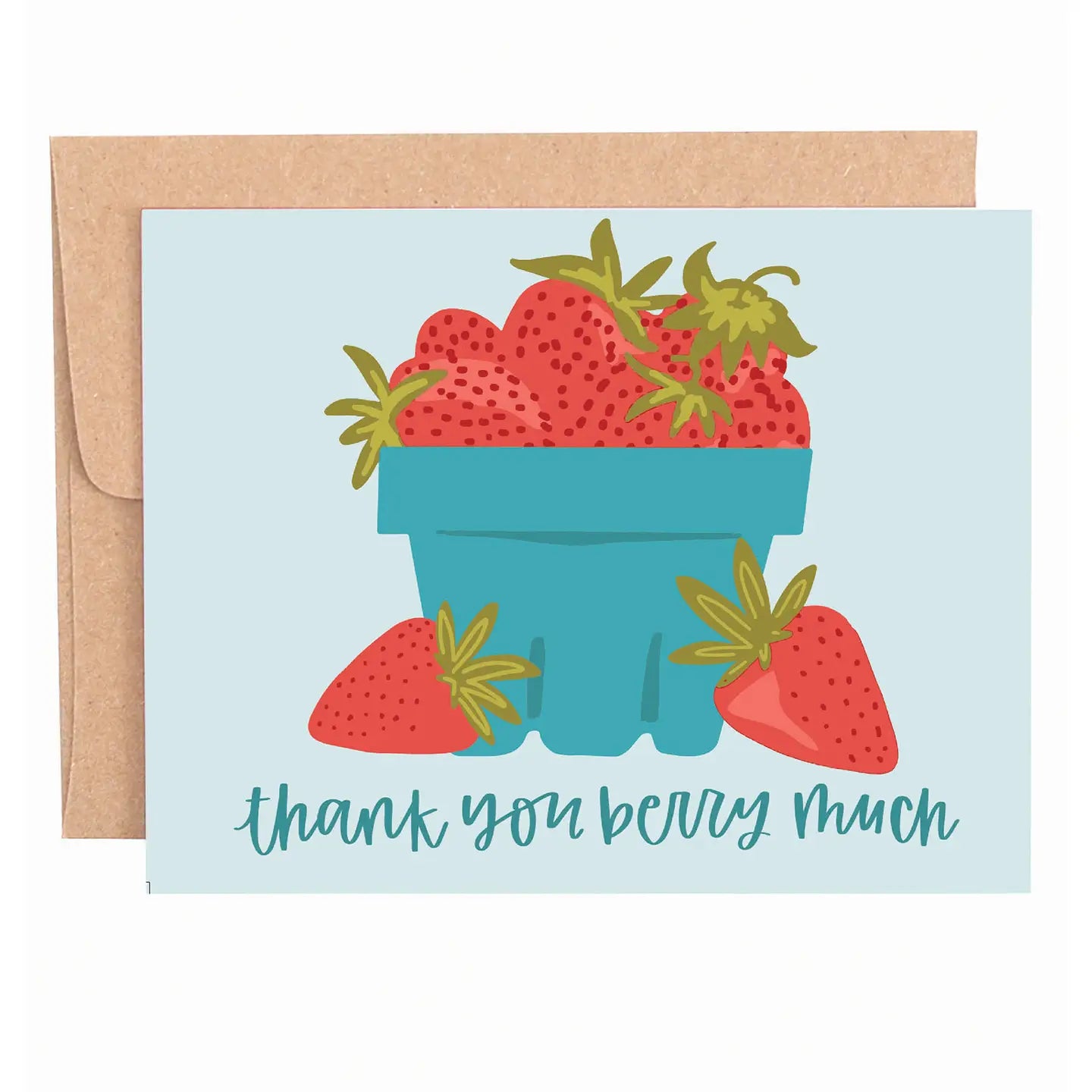 Thank You Berry Much Strawberries Greeting Card