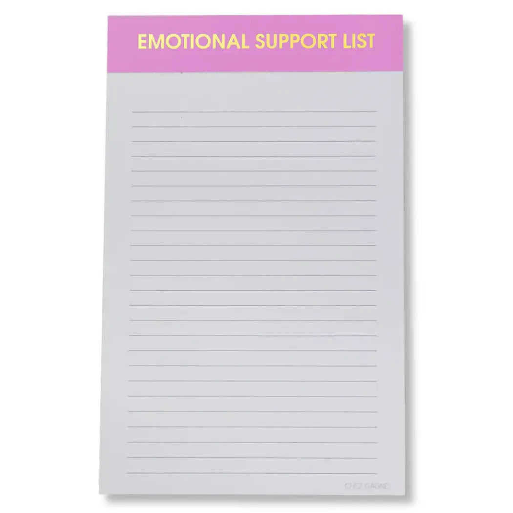 Emotional Support List - Lined Notepad - Lavender - 65 Perforated Pages - 5x8