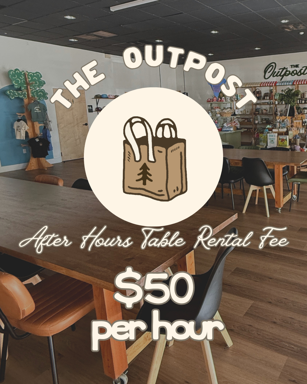 The Outpost Venue Rental Fee - After Hours Space + Caffeto