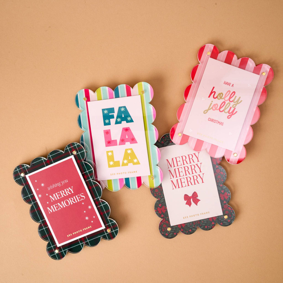 Mini Acrylic Picture Frame Magnet-Peppermint Stripes