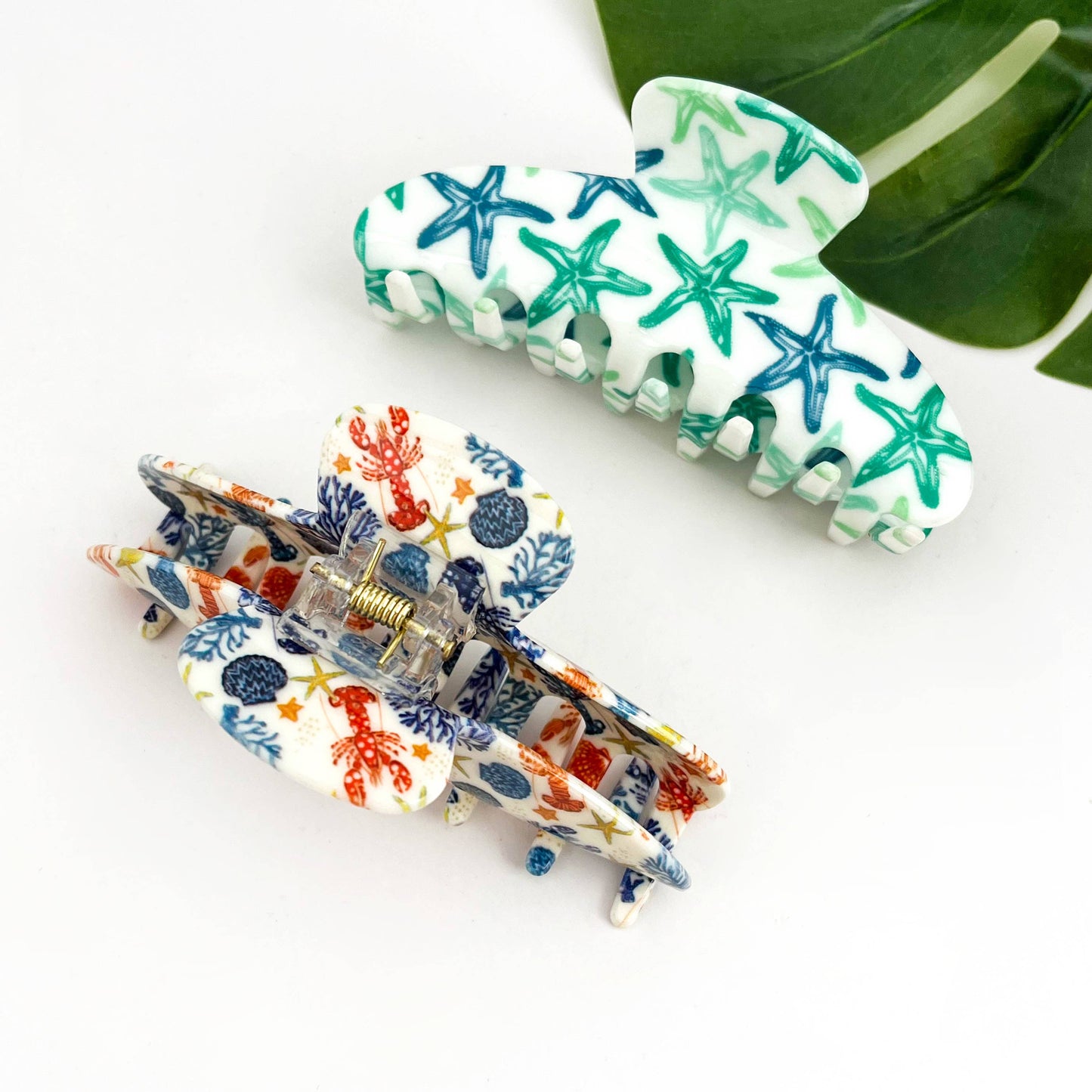 Coastal Sea Life Hair Claw Clip, Beach Style Hair Accessory