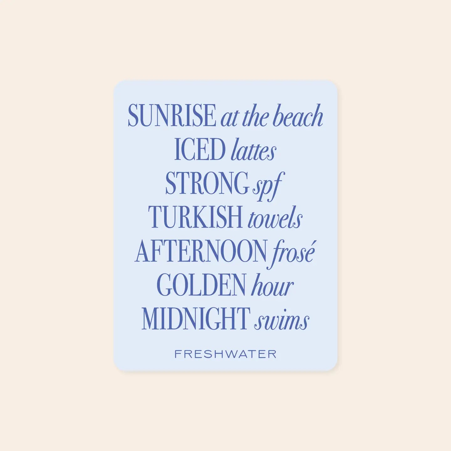 Beach Favorites Vinyl Sticker