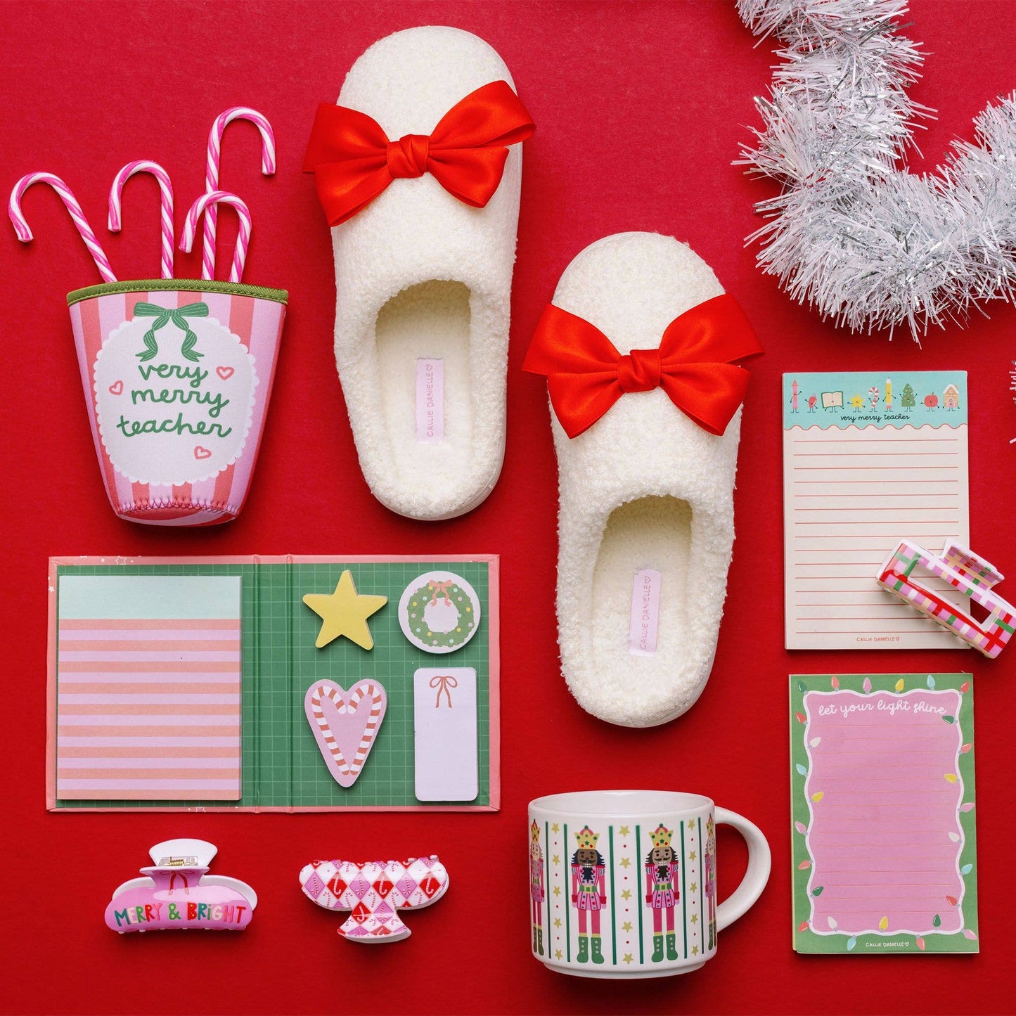 Red Coquette Bows Women’s Plush House Slippers