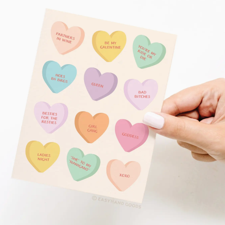Galentine’S Candy Hearts Greeting Card