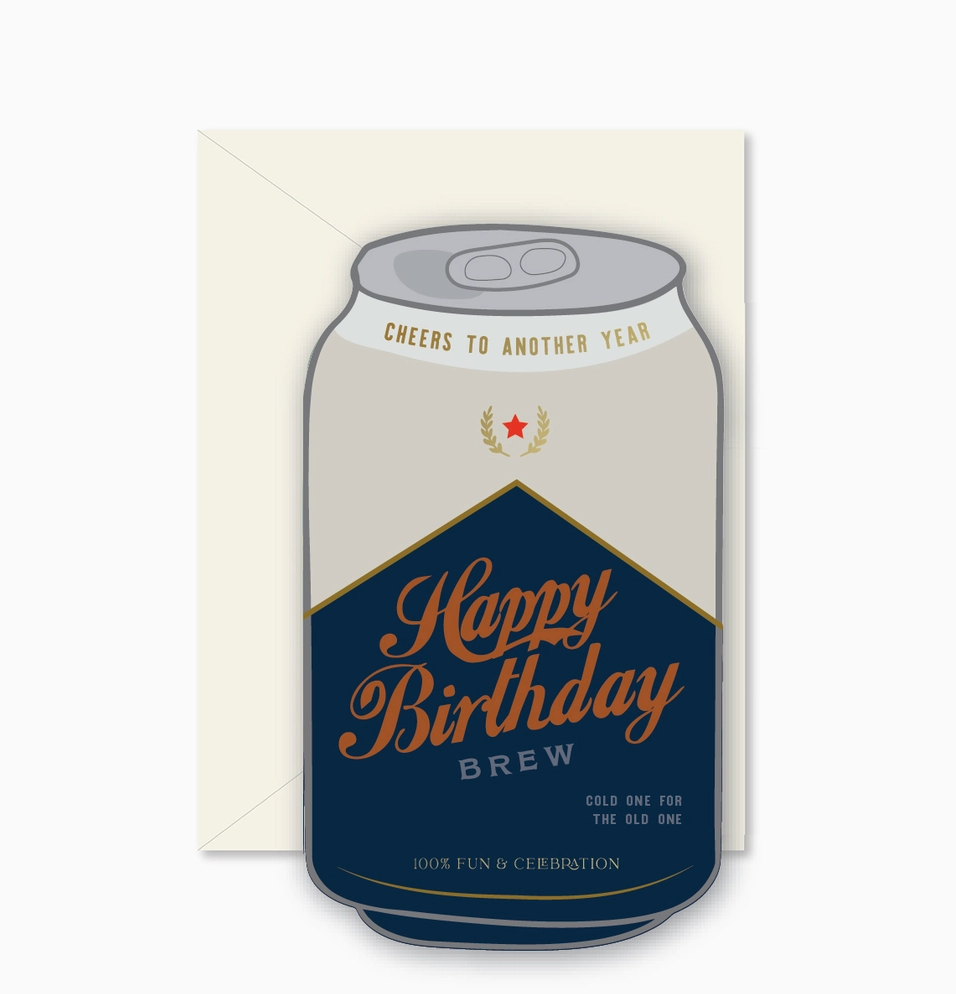 Birthday Brew Die-Cut Folded Greeting Card