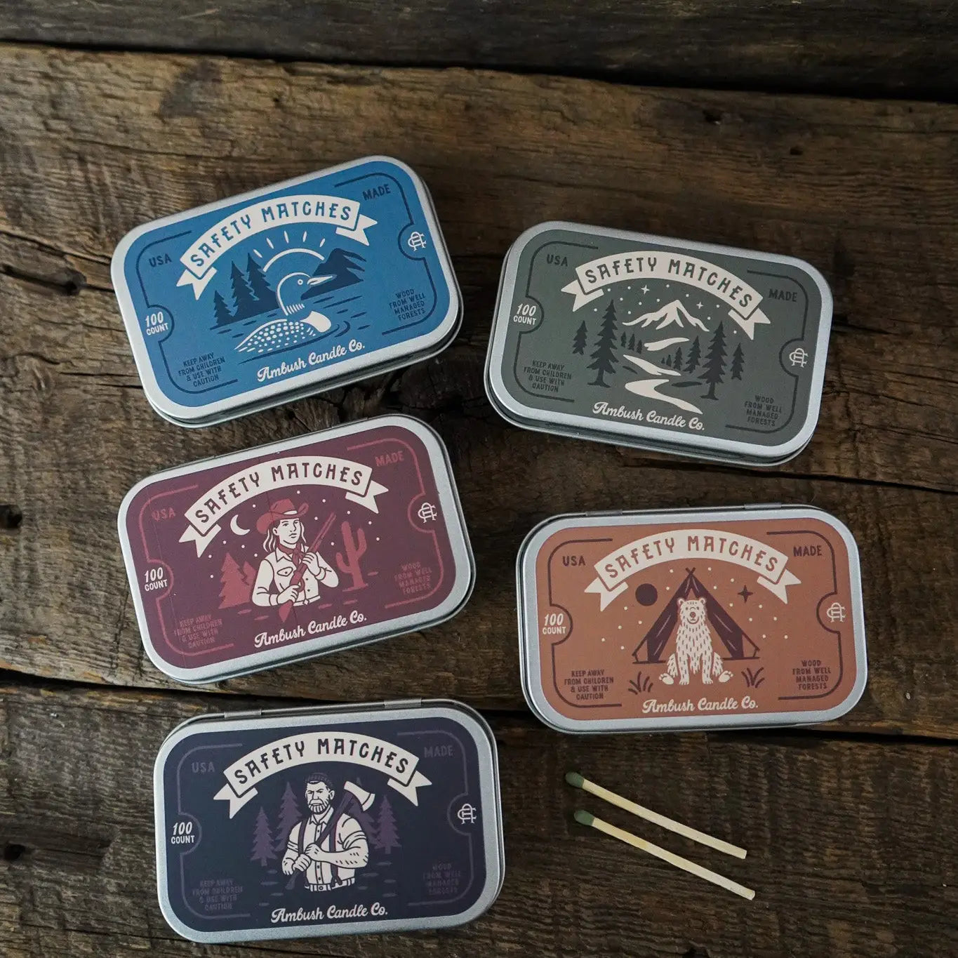Ambush Candle Co. - Safety Matches - Lake Echoes
