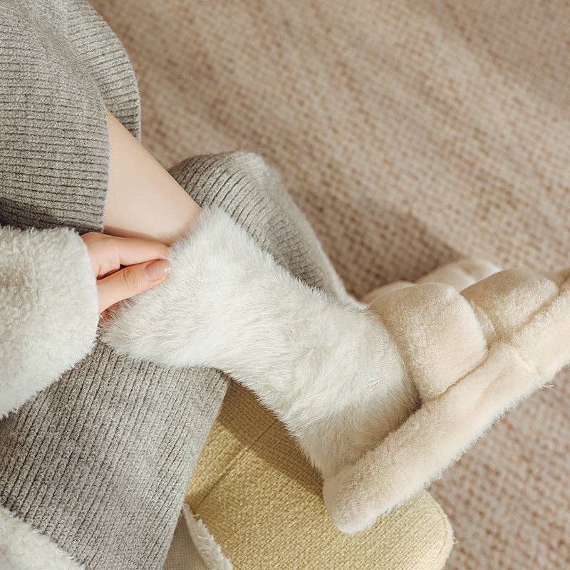 Winter Fuzzy Plush Thicken Warm Crew Socks MK2BLW6W8FSO220