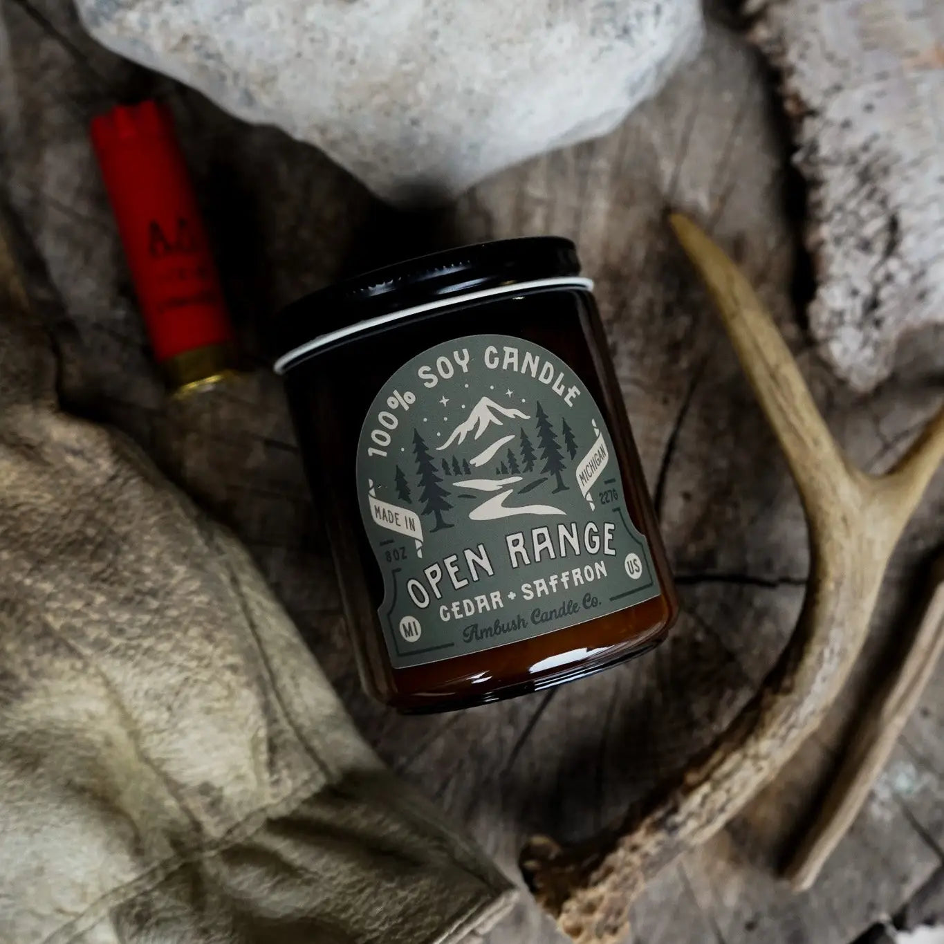 Ambush Candle Co. - Open Range | Cedar + Saffron 8oz Soy Candle