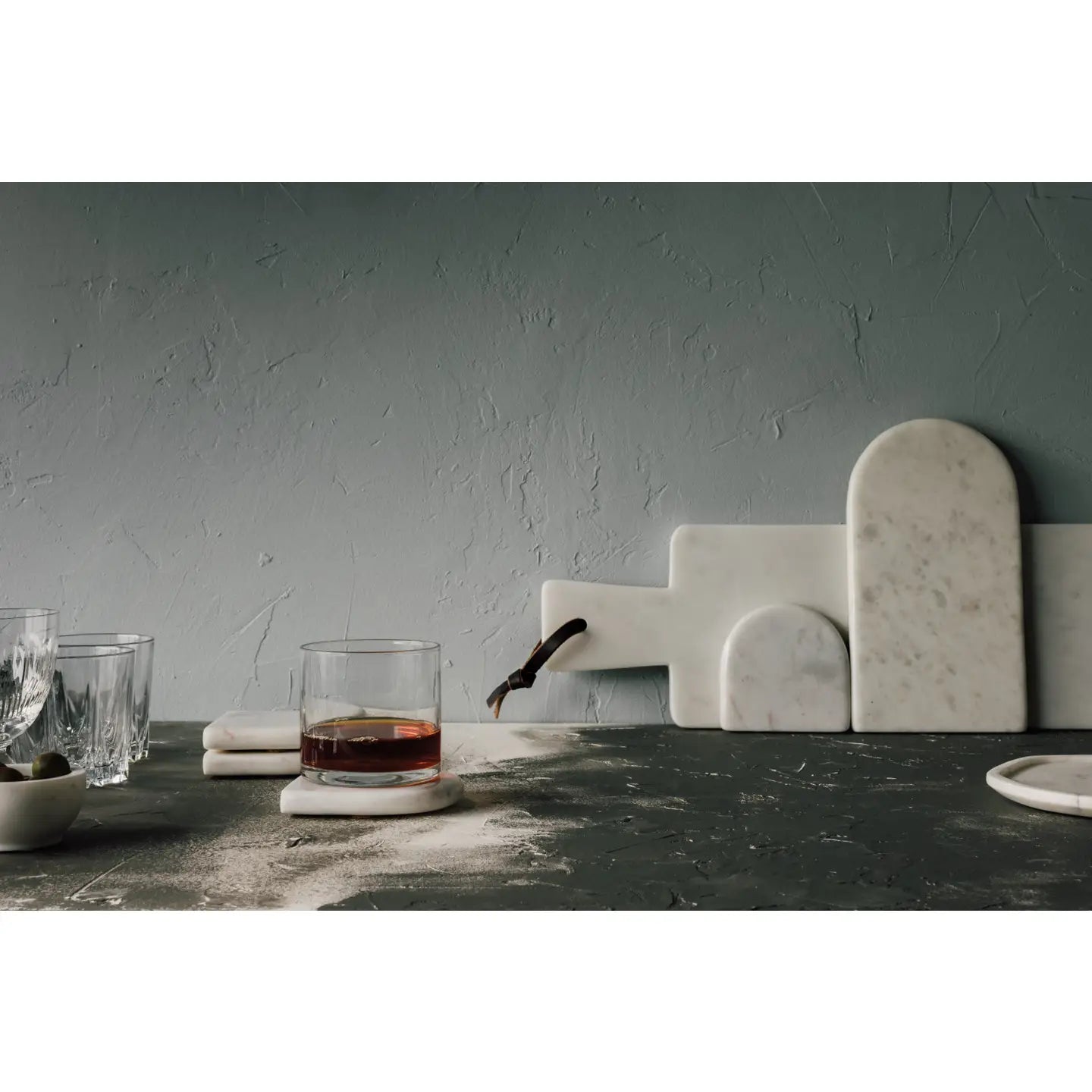 White Marble Arch Serving Board