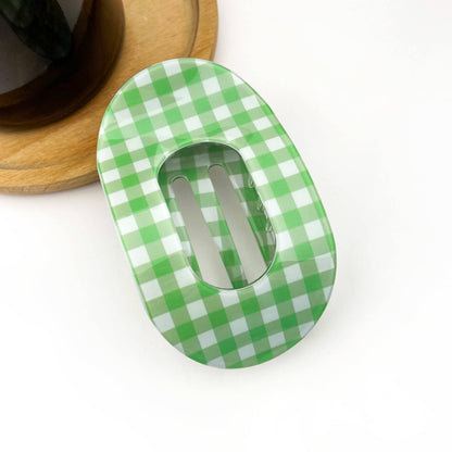 Acetate Gingham Large Claw Hair Clip