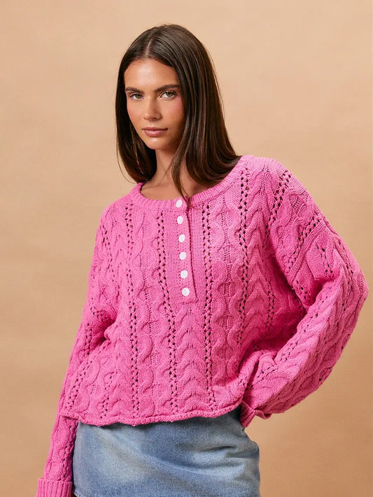 Cable Knit Sweater Top