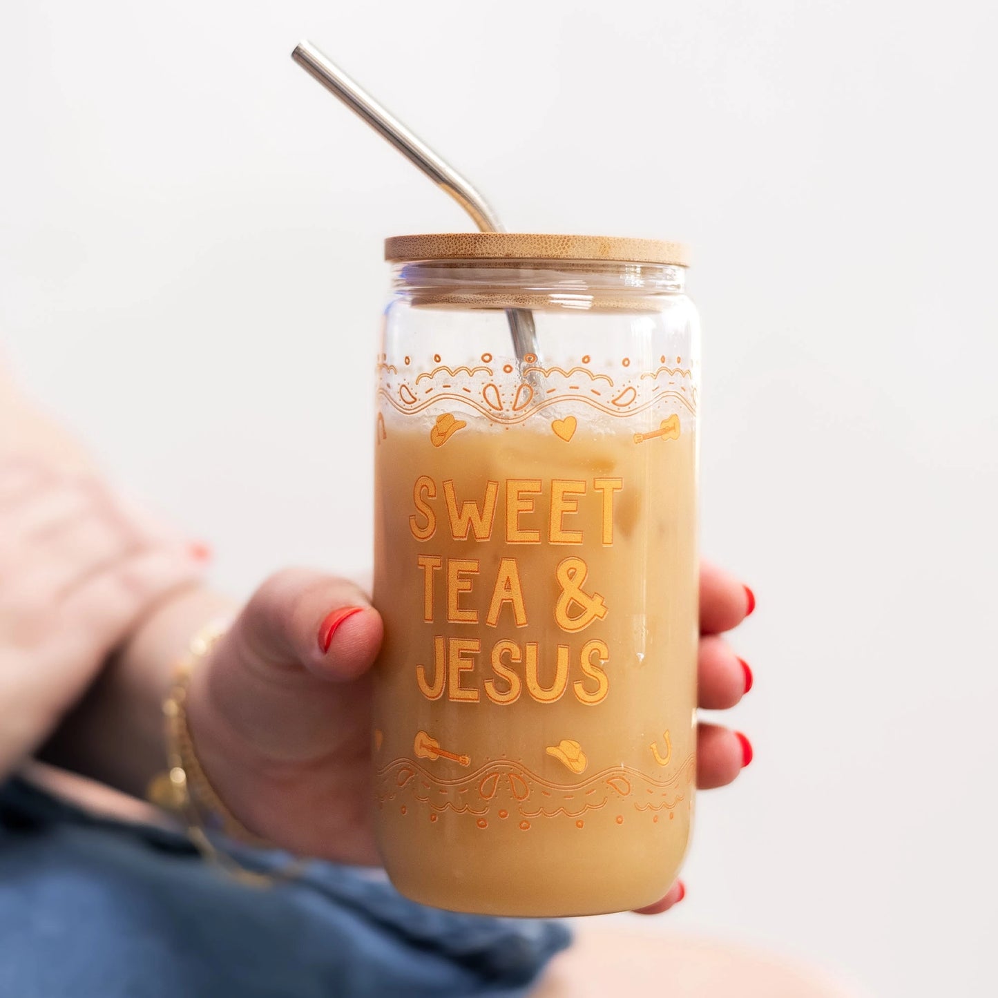 Sweet Tea & Jesus Western Glass Can