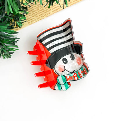 Christmas Cane Hair Claw Clip, Gingerbread Man Hair Clip
