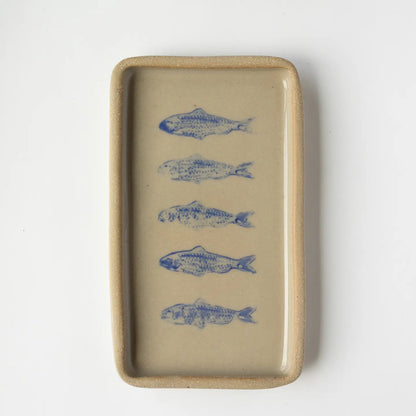 Blue Sardine Handmade Ceramic Tray