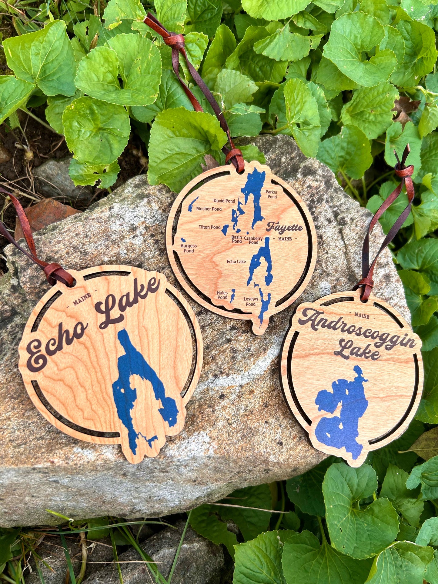 Wooden Lake Ornaments - Personalized
