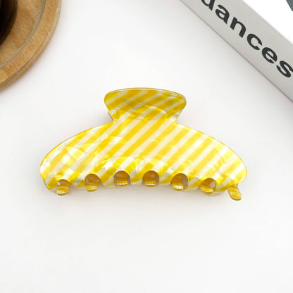 Classic Striped Oval Hair Claw Clip