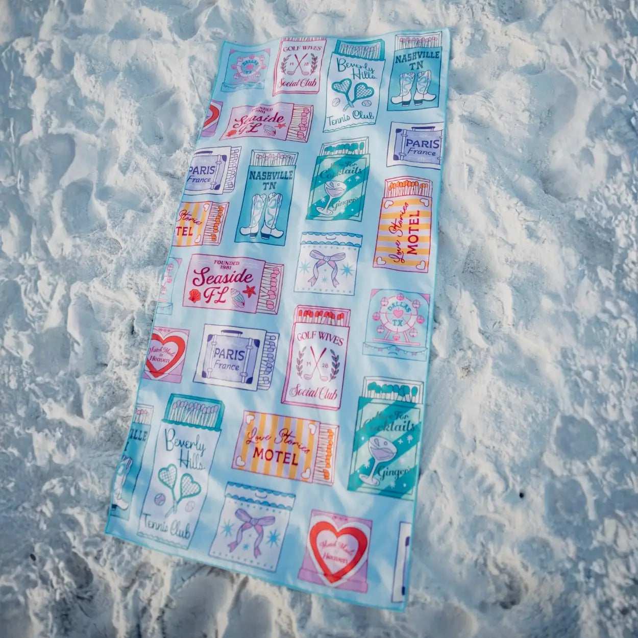 Traveling Matchbook Reversible Beach Towel
