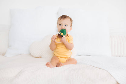 Mallard Duck Wooden & Plush Baby Teether Toy