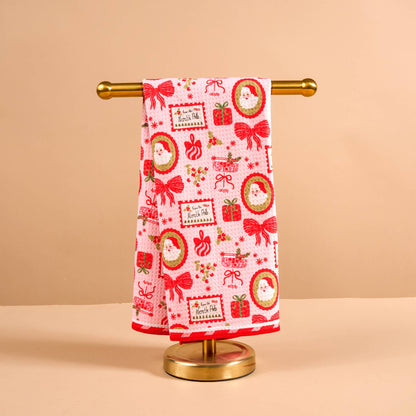 Waffle Tea Towel-Mistletoe Magic