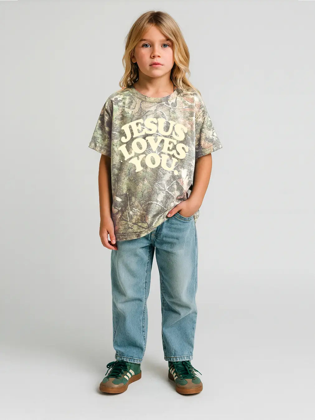 Jesus Loves You || Heavyweight Camo Tee || Oversized