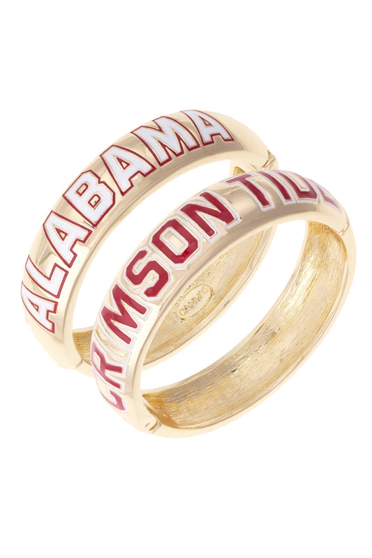 Alabama Crimson Tide Polished Metal Hinge Bangle