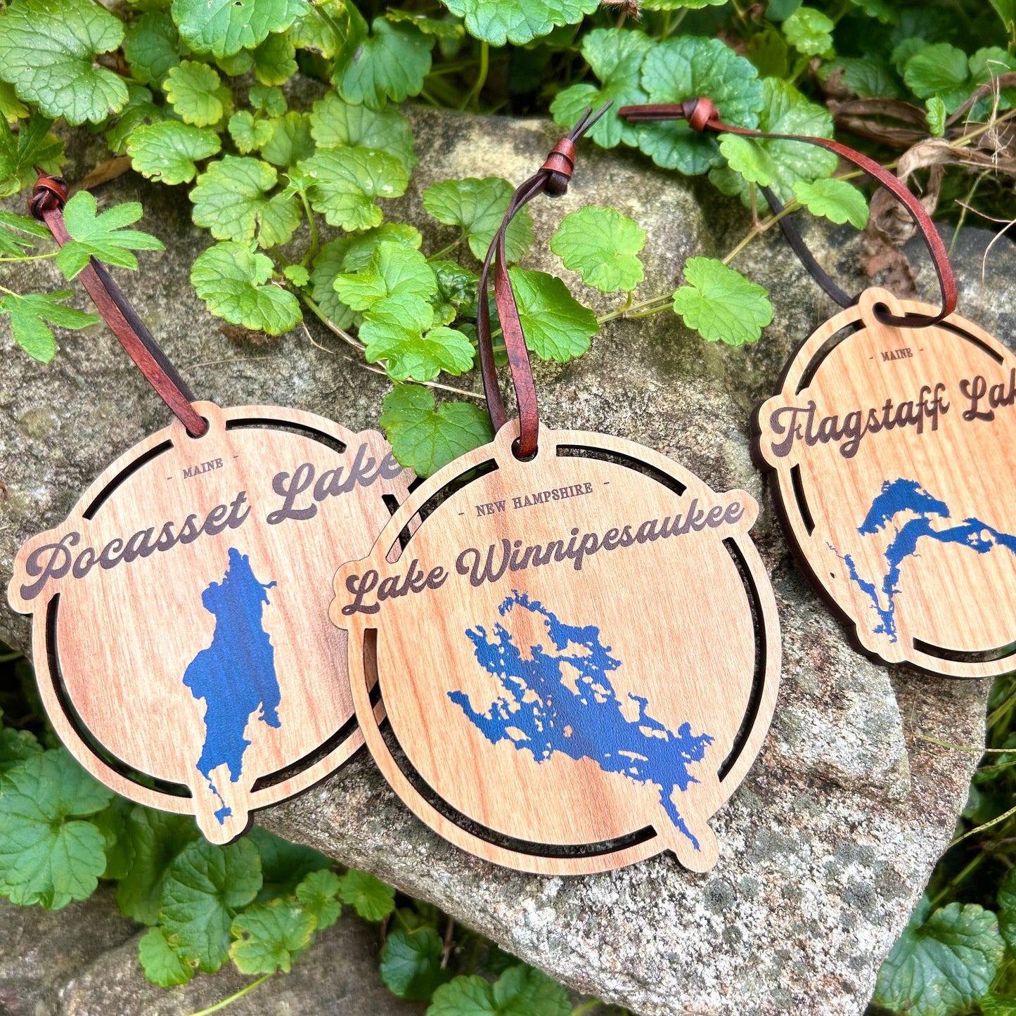 Wooden Lake Ornaments - Personalized