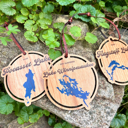 Wooden Lake Ornaments - Personalized