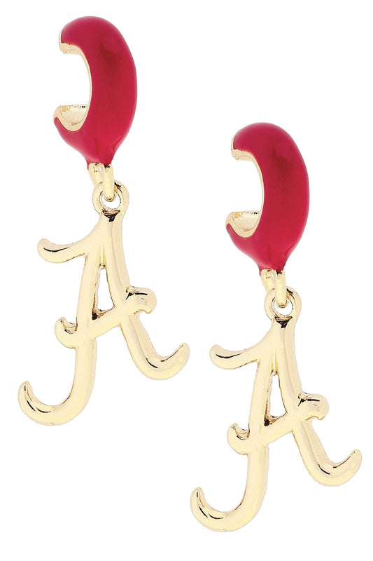 Alabama Crimson Tide Logo Huggie Hoop Earrings