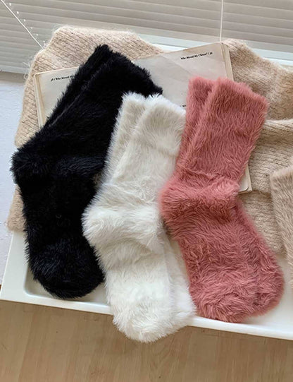 Winter Fuzzy Plush Thicken Warm Crew Socks MK2BLW6W8FSO220