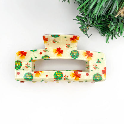 Christmas Series Rectangular Hair Claw Clips