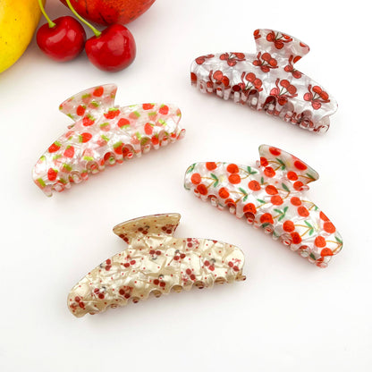 Fruity Hair Clip, Cherry & Strawberry Hair Claw Clip