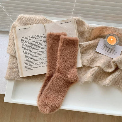 Winter Fuzzy Plush Thicken Warm Crew Socks MK2BLW6W8FSO220