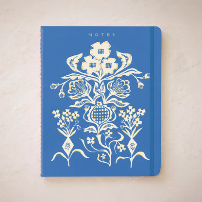 Blue Flower Bouquet Seedlings Sewn Trio Notebook Set