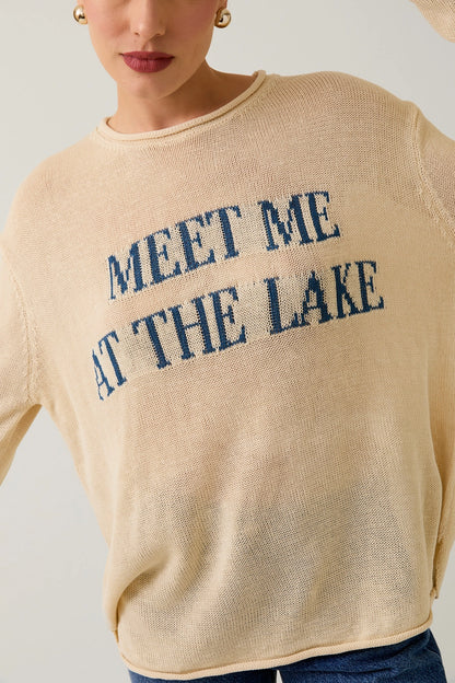 Round Neck "Meet Me At the Lake" Lt Weight Sweater