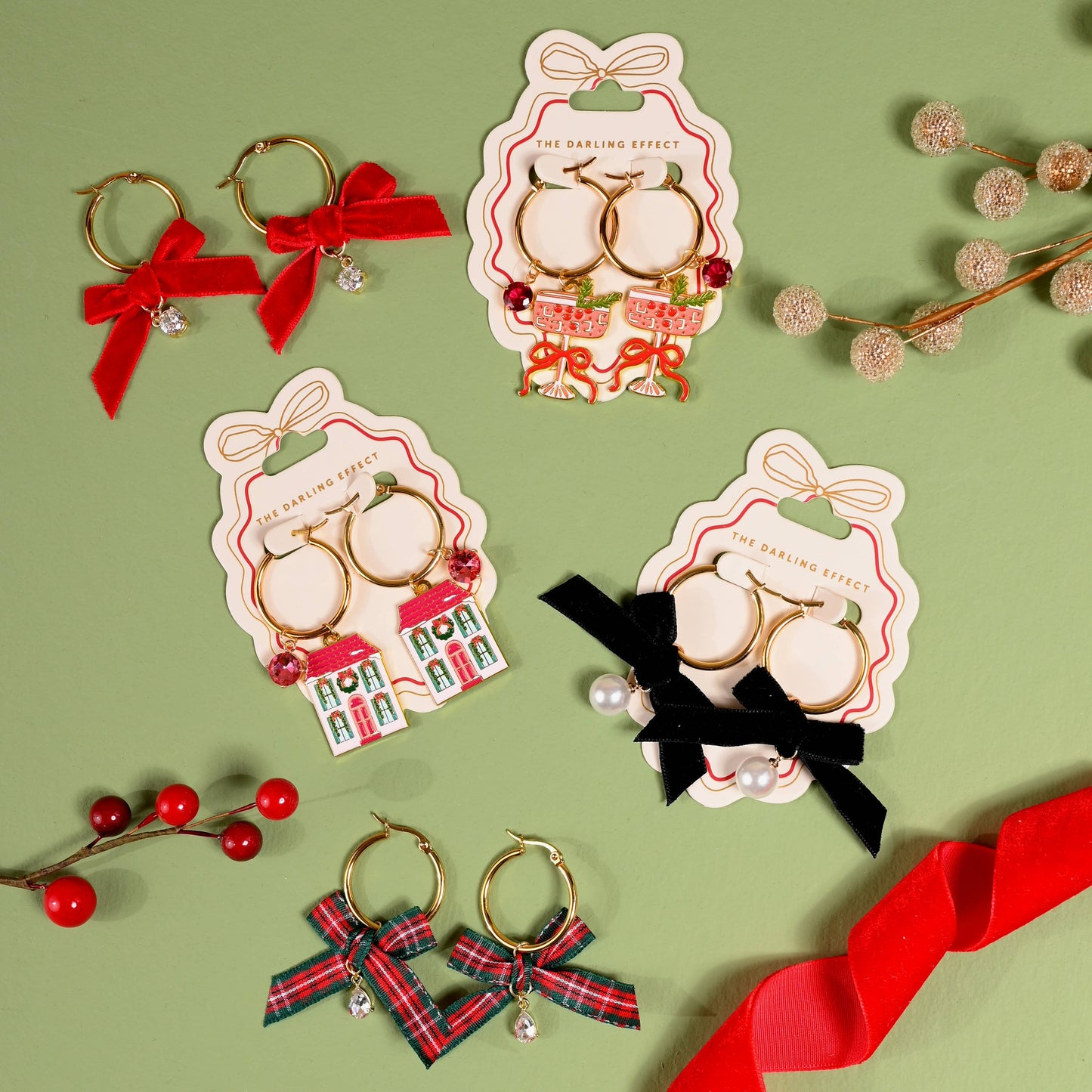 Signature Hoop Earrings-Dressed in Plaid