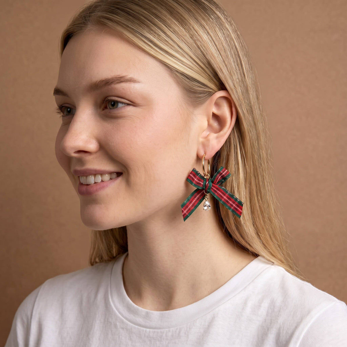 Signature Hoop Earrings-Dressed in Plaid