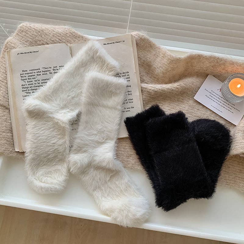 Winter Fuzzy Plush Thicken Warm Crew Socks MK2BLW6W8FSO220