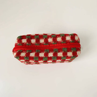 Christmas Color Block Knit Make Up Bag MK2BLW6W10BOB692