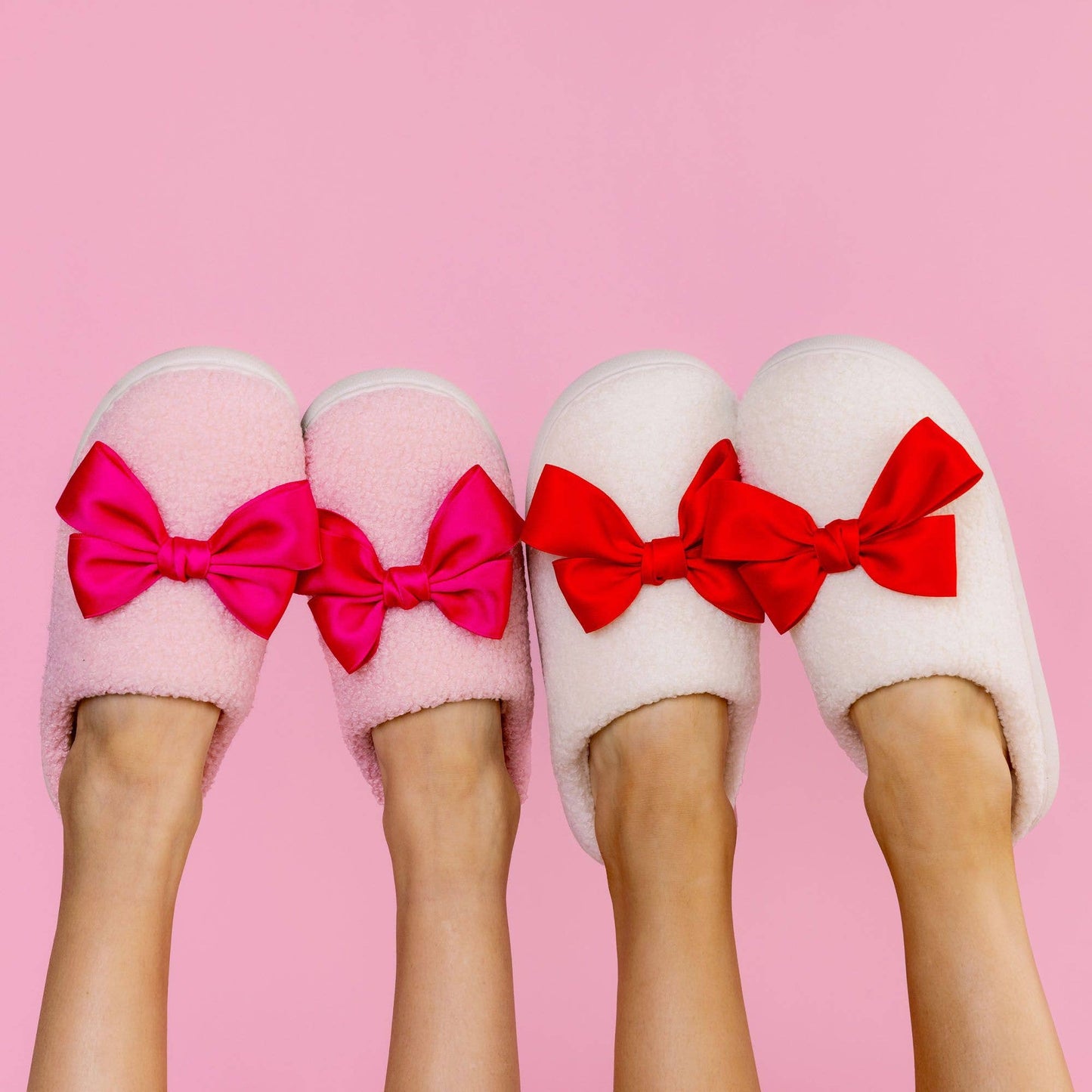 Red Coquette Bows Women’s Plush House Slippers