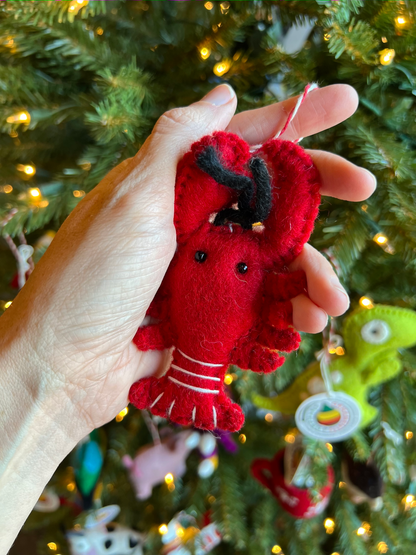 Lobster Felt Wool Christmas Ornament