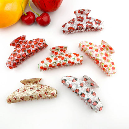 Fruity Hair Clip, Cherry & Strawberry Hair Claw Clip
