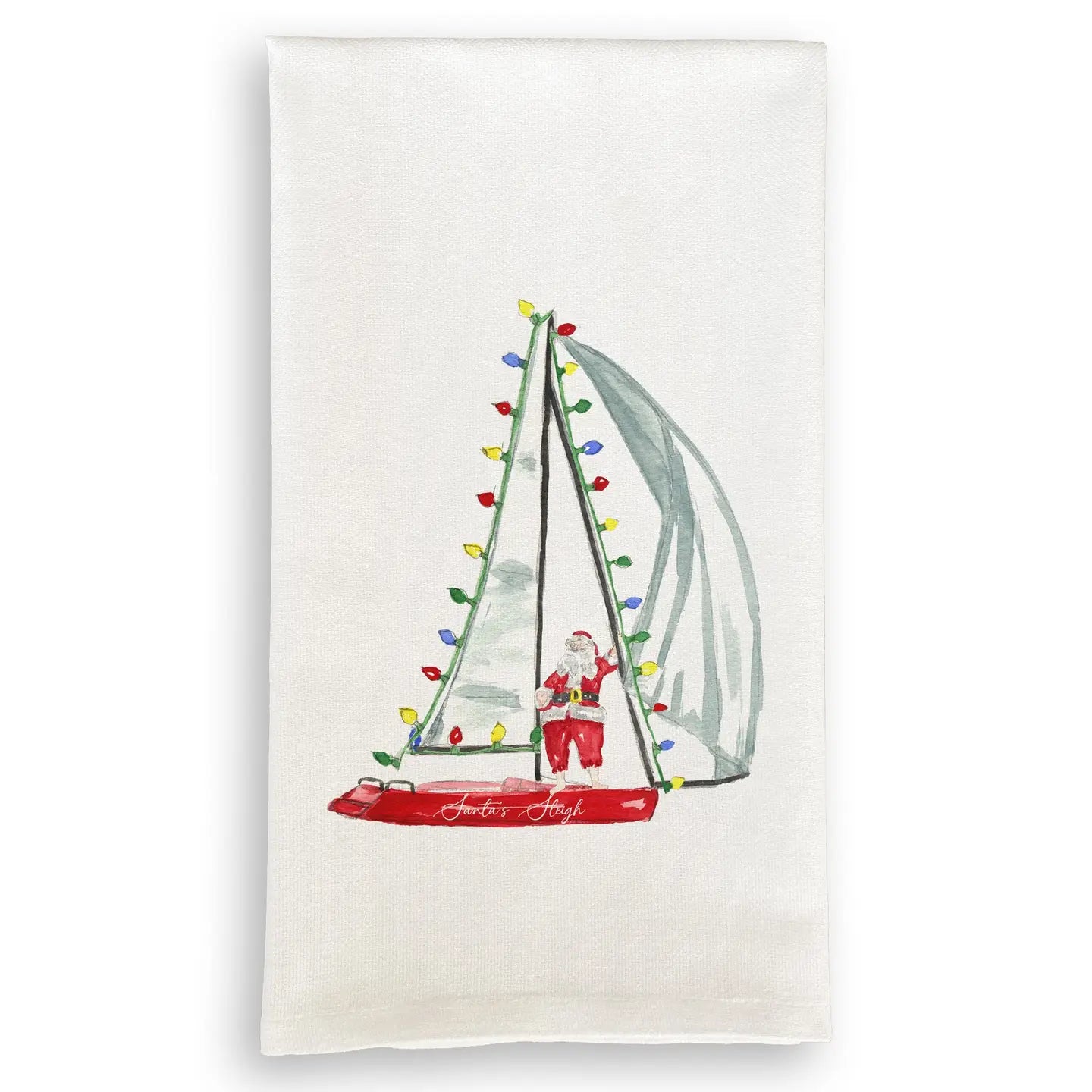 Sailing Santa Dishtowel