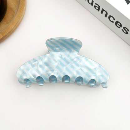 Classic Striped Oval Hair Claw Clip