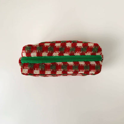 Christmas Color Block Knit Make Up Bag MK2BLW6W10BOB692