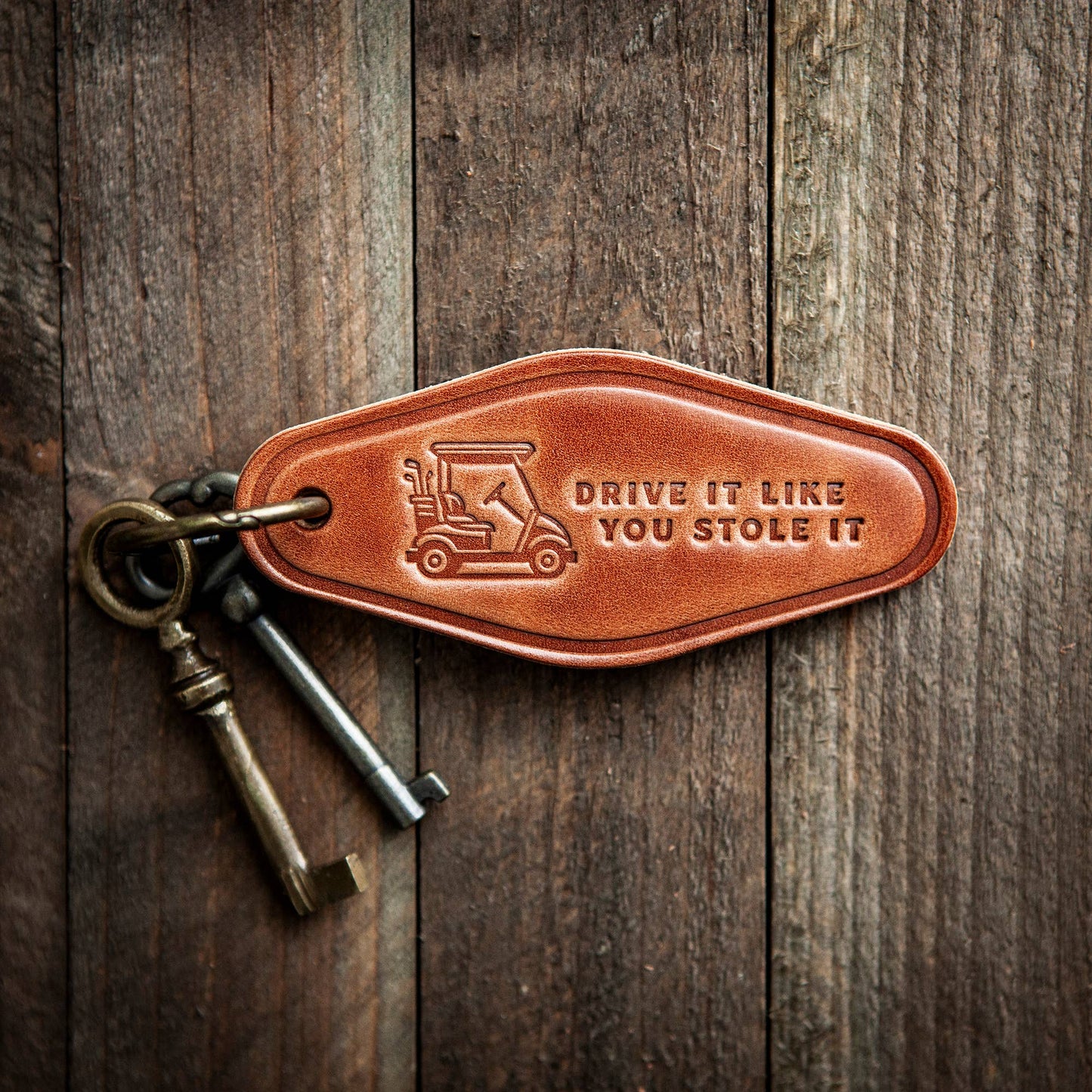 Drive It Golf Cart Leather Keychain Motel Style