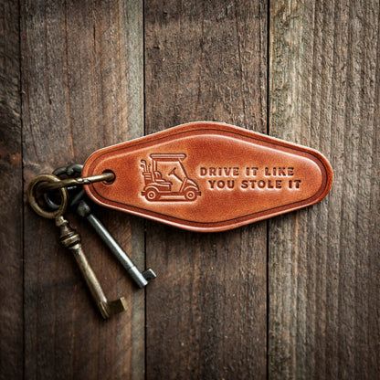 Drive It Golf Cart Leather Keychain Motel Style