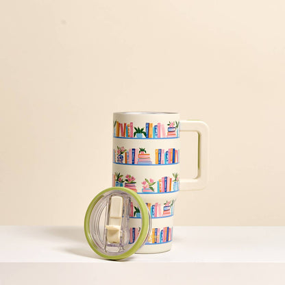 20 oz Lifestyle Flip Straw Tumbler–Book Shelfie