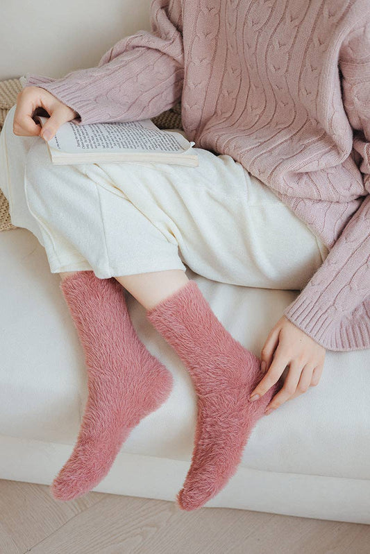 Winter Fuzzy Plush Thicken Warm Crew Socks MK2BLW6W8FSO220