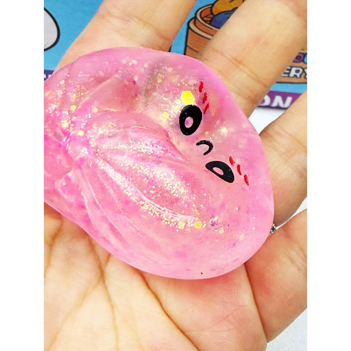 24pcs Mini Glitter Dumpling Squishy with Steamer